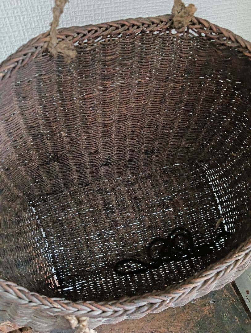 お取置7/16 古手の大きなあけび籠 　古民家　インテリア　古物　あけび籠