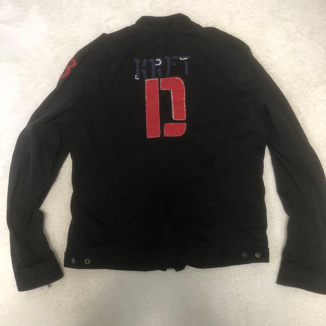 DIESEL シングルライダー　コットン　アップリケデザイン　ジャケットブルゾン