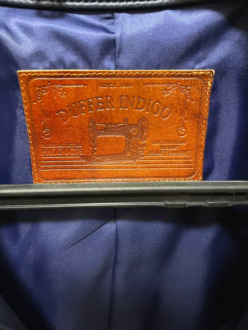 参価7.7万【ダファー】インディゴレーベル ネイビーシングルレザーライダース