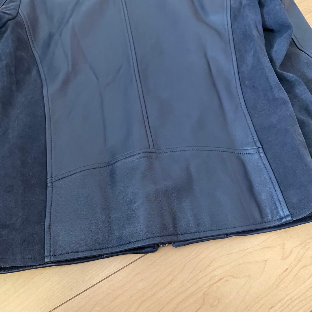 参価7.7万【ダファー】インディゴレーベル ネイビーシングルレザーライダース