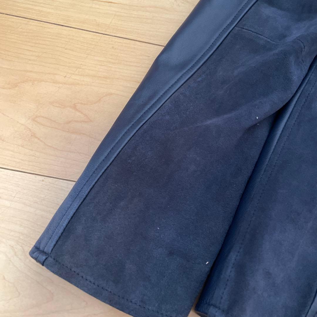 参価7.7万【ダファー】インディゴレーベル ネイビーシングルレザーライダース