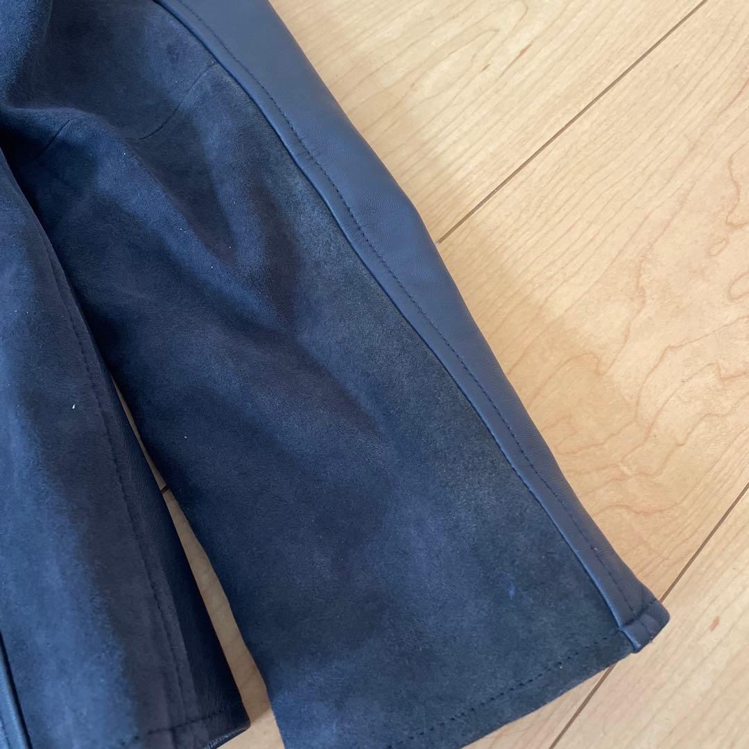 参価7.7万【ダファー】インディゴレーベル ネイビーシングルレザーライダース