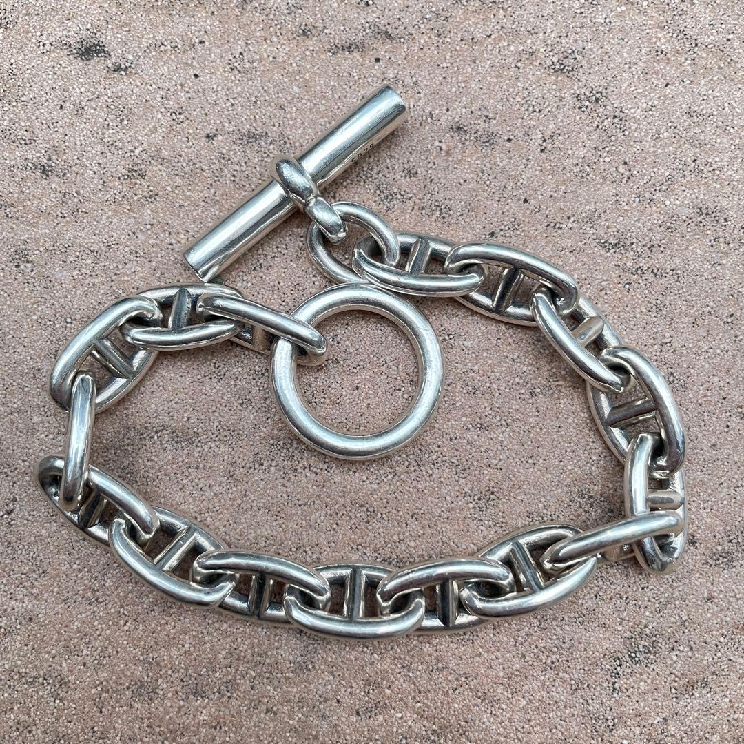 シルバー925 アンカーチェーンブレスレット シェーヌダンクルデザイン MM 完
