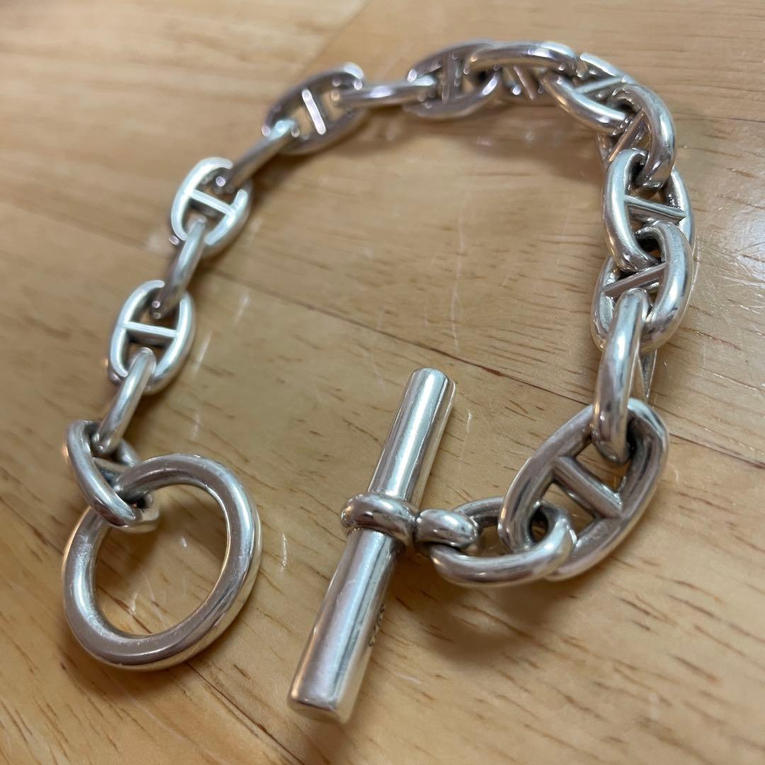 シルバー925 アンカーチェーンブレスレット シェーヌダンクルデザイン MM 完