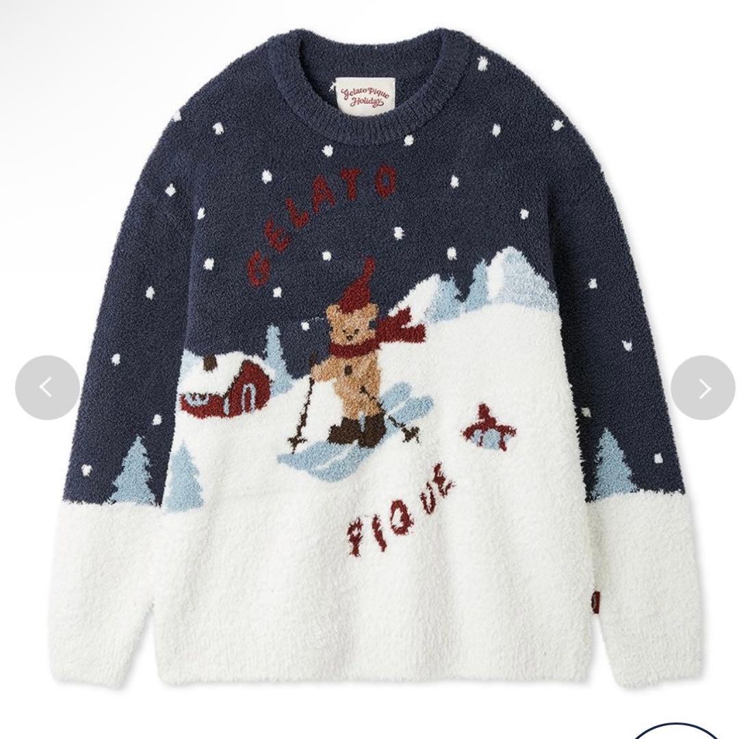 ジェラピケ HOLIDAY スキーベアジャガードプルオーバーロングパンツ セット