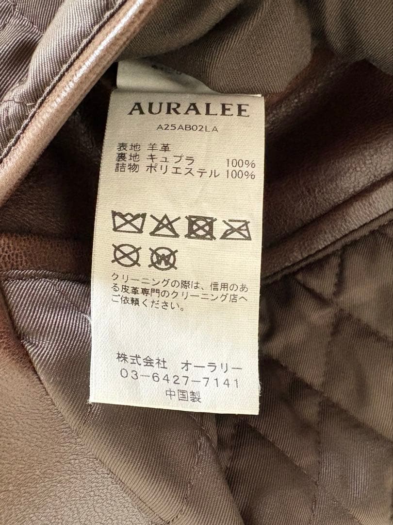 ジャケット・アウター AURALEE HEAVY LAMB LEATHER BLOUSON SIZE4