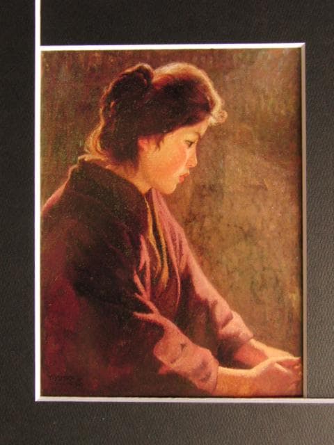 岸田劉生、京都祇園舞妓之像、希少な画集より、新品高級額・額装付