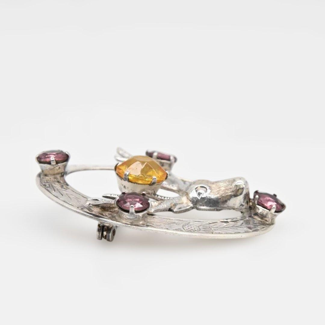 シカの銀製ブローチ　シルバー 英国 スコットランド ケルト　s0922