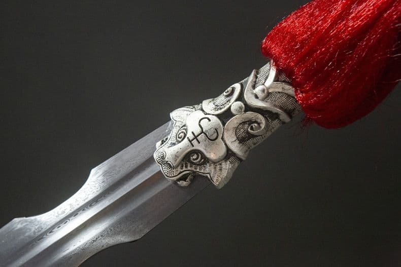 趙雲【虎の頭】 古兵器 武具 覇王銃 槍 冷兵器 手鍛造打 護身工具 装飾用