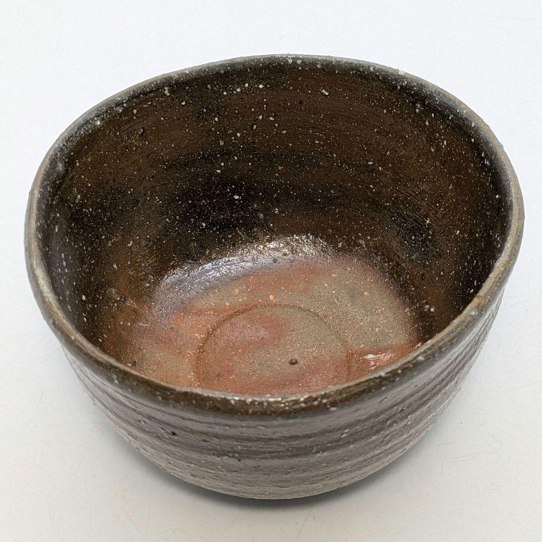 備前焼 ゴマ窯変茶盌 合箱 抹茶碗 抹茶茶碗 茶道具 茶器 食器 在銘 作家作品