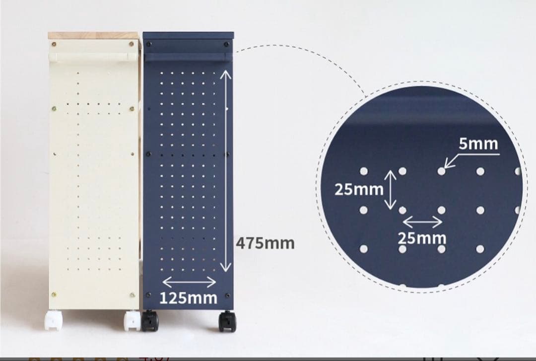 木製ワゴン　有効ボード付き　フック付きワゴン 2段　ミシンワゴン