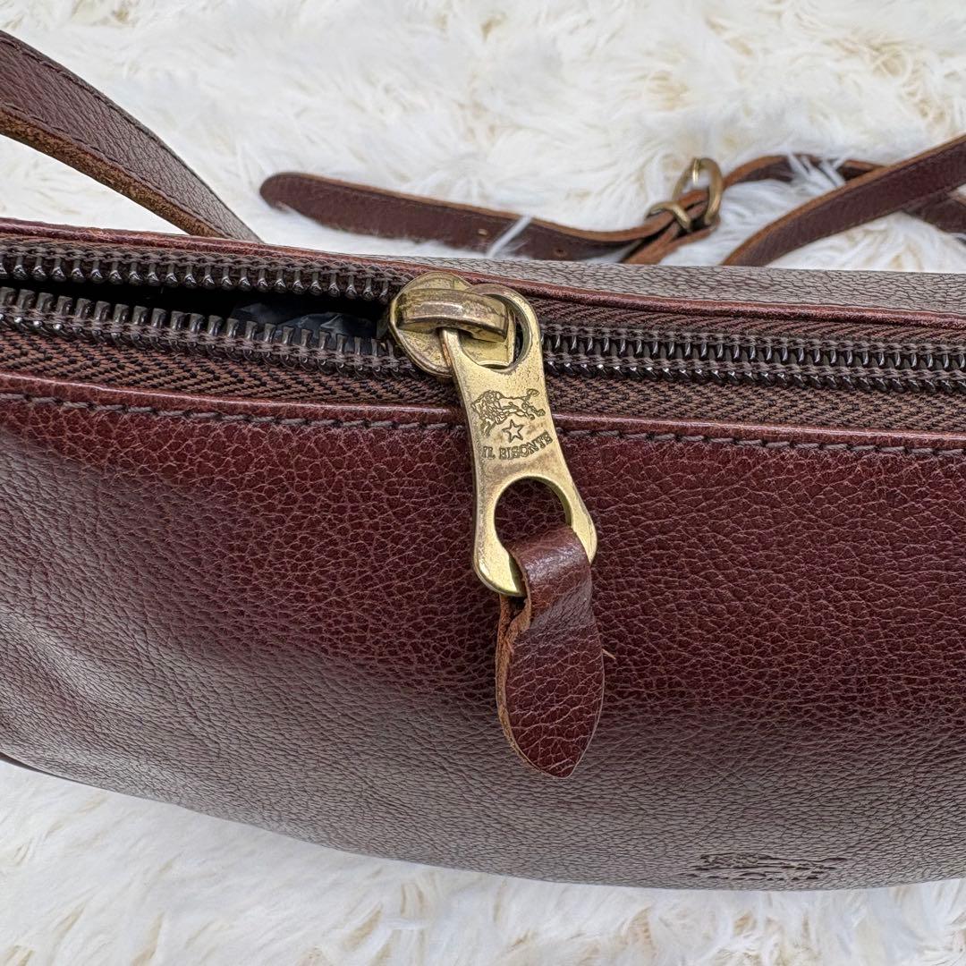 イルビゾンテ ショルダーバッグ ダークブラウン レザー 三日月 イタリア製