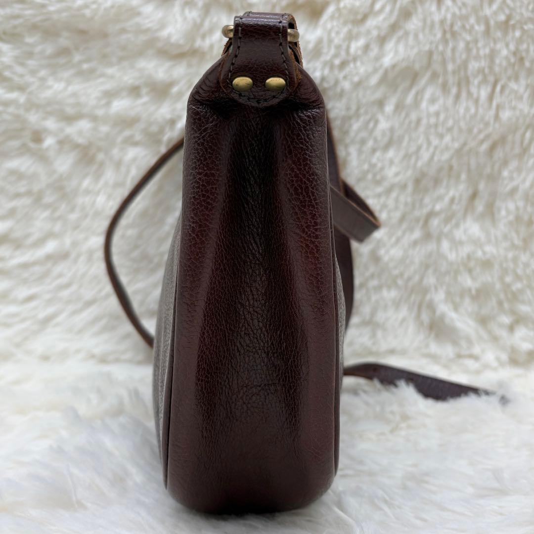 イルビゾンテ ショルダーバッグ ダークブラウン レザー 三日月 イタリア製