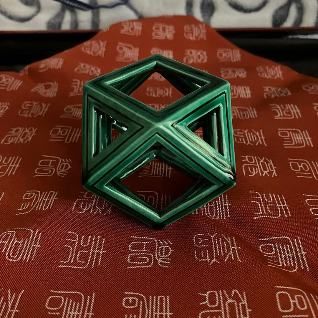 茶道具 中村翠嵐 青交趾切子 蓋置