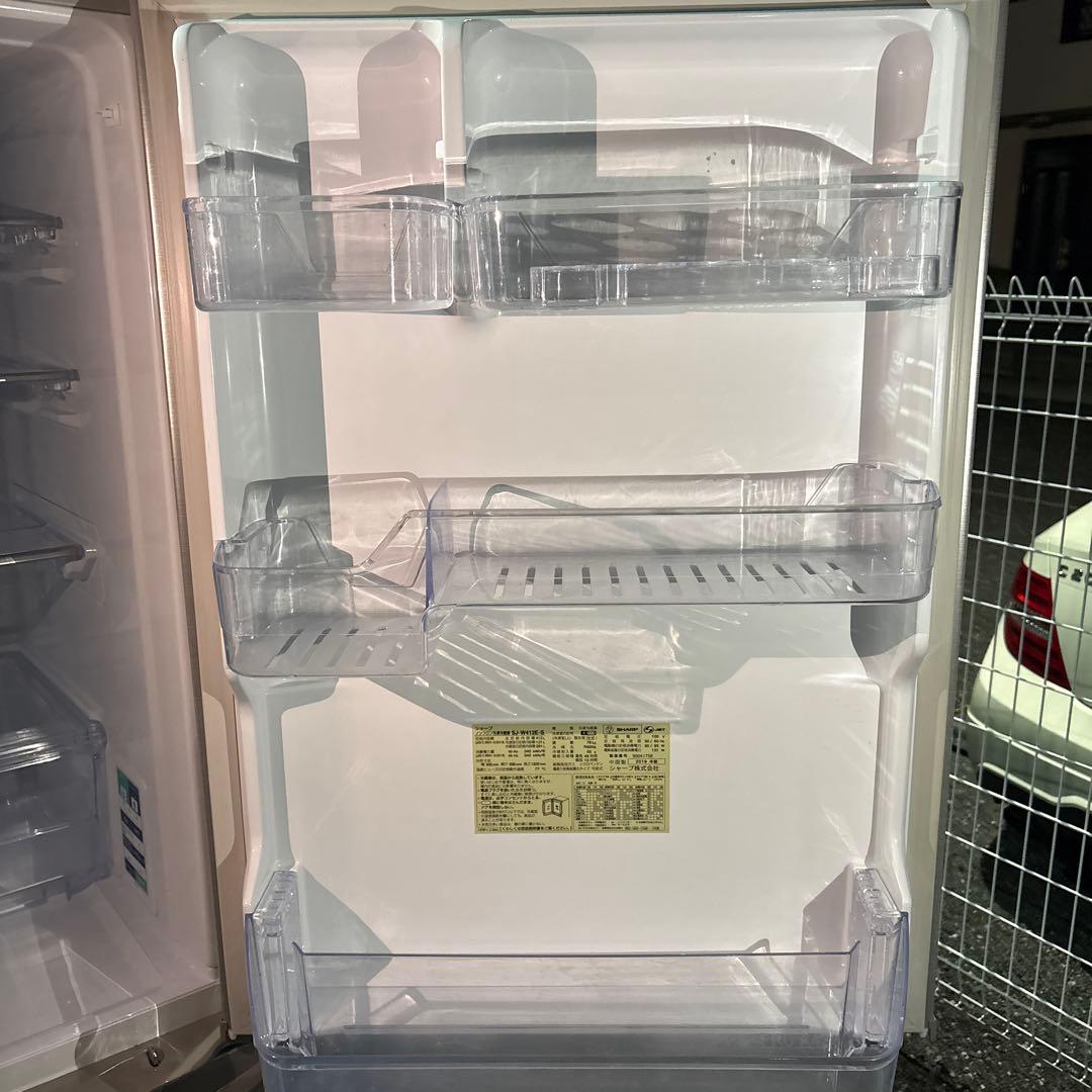 （美品・清掃済）SHARP 冷蔵庫 SJ-W412E-S 2019年製