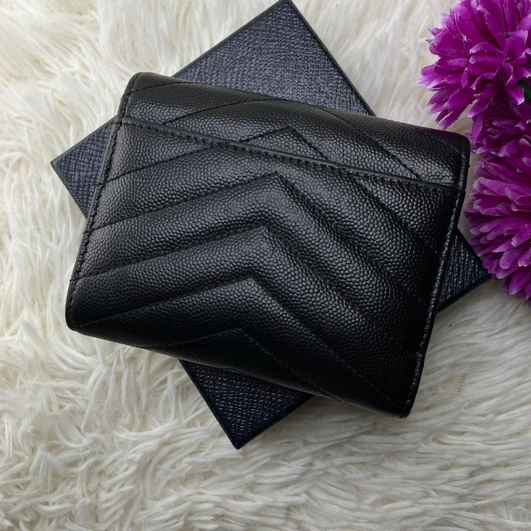 lily.✨サンローラン 三つ折り財布 YSL カサンドラ キャビアスキン