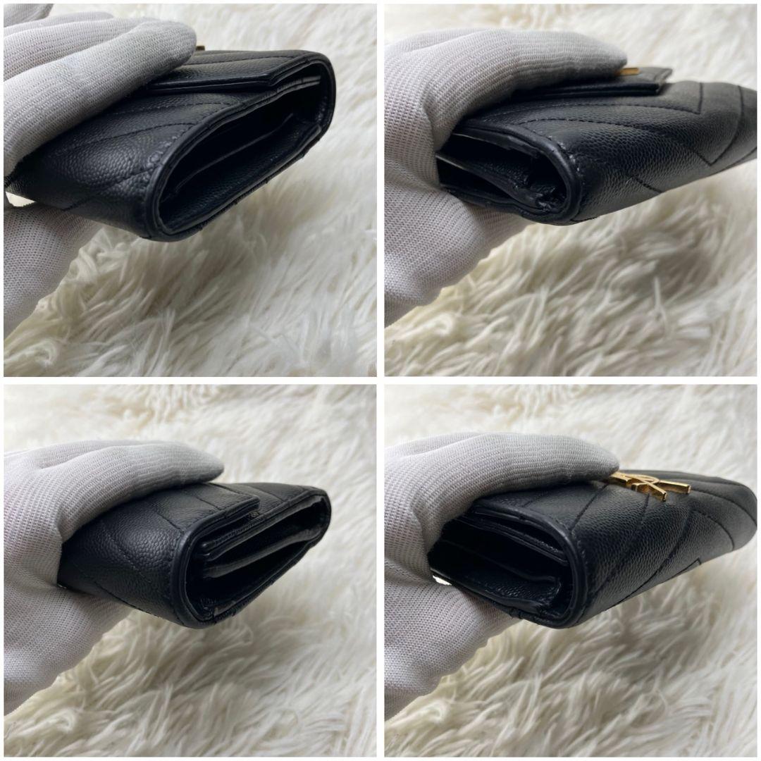 lily.✨サンローラン 三つ折り財布 YSL カサンドラ キャビアスキン