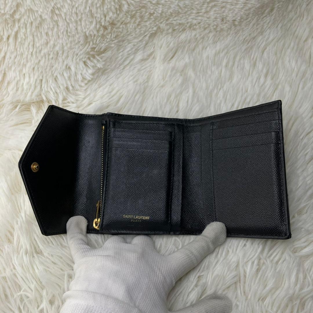 lily.✨サンローラン 三つ折り財布 YSL カサンドラ キャビアスキン