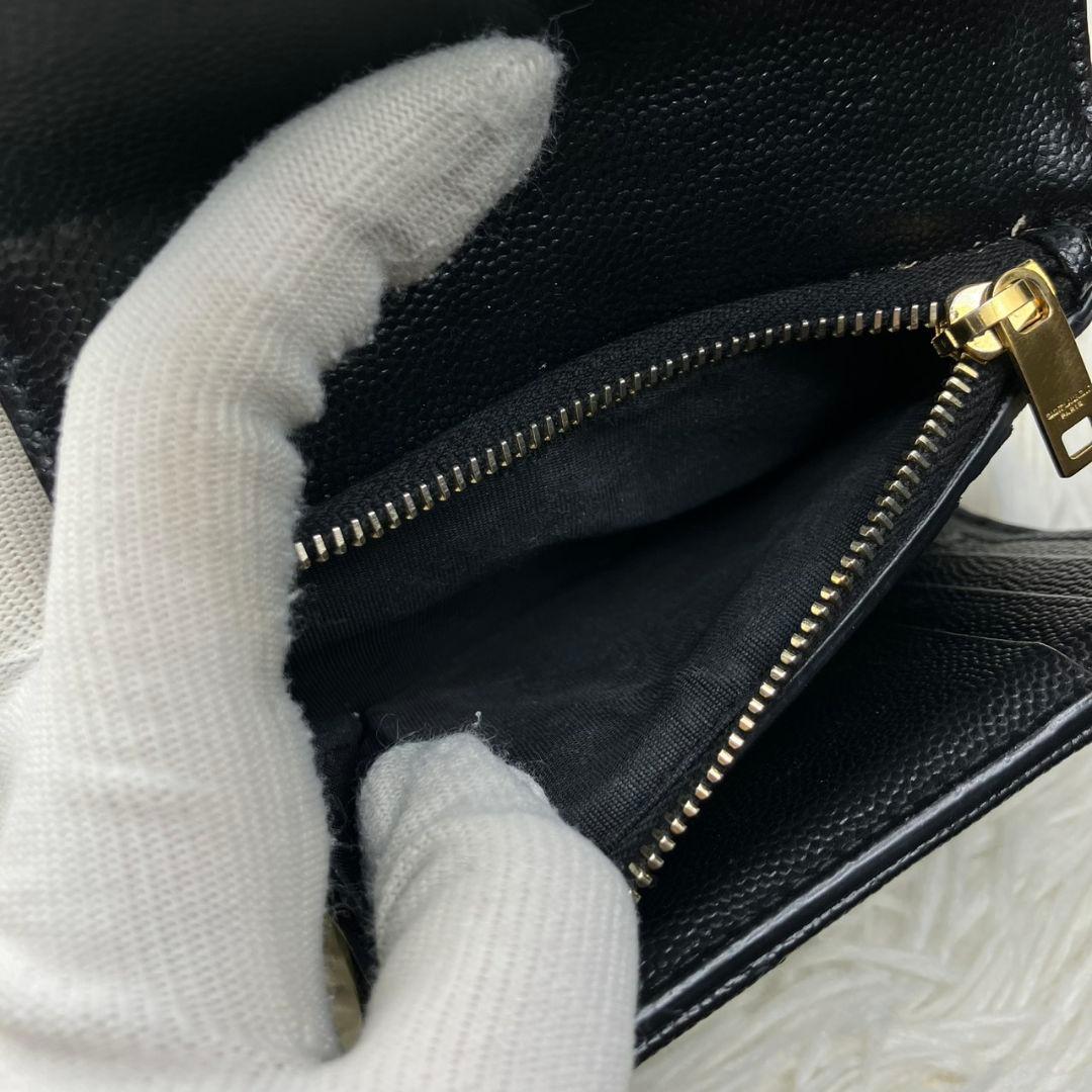 lily.✨サンローラン 三つ折り財布 YSL カサンドラ キャビアスキン