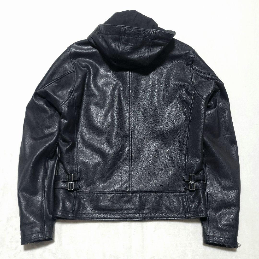 美品 カドヤ　ライダースジャケット EURO CAPP 2WAY レザー フード