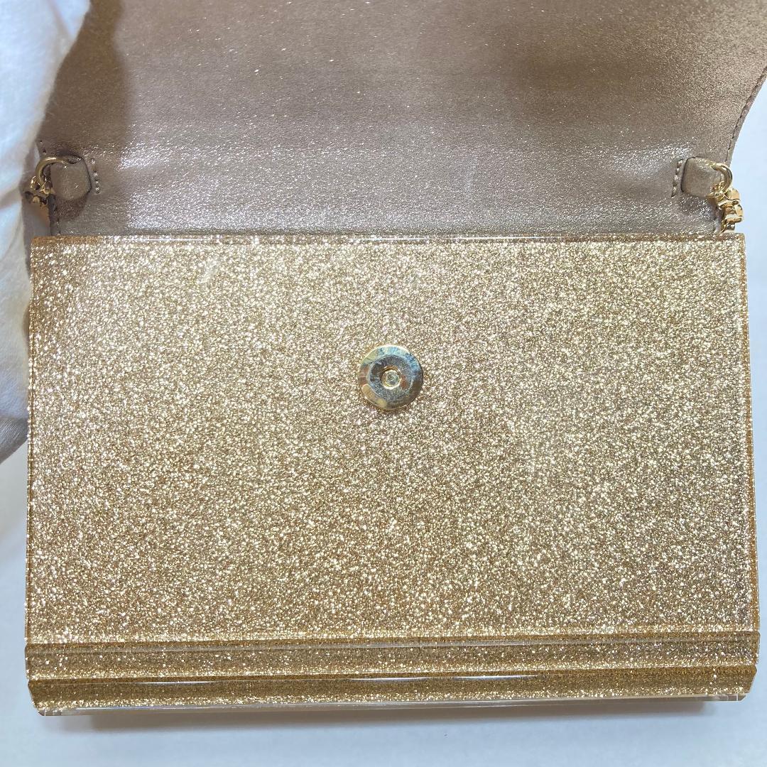 JIMMY CHOO ジミーチュウ グリッター チェーン ショルダーバッグ