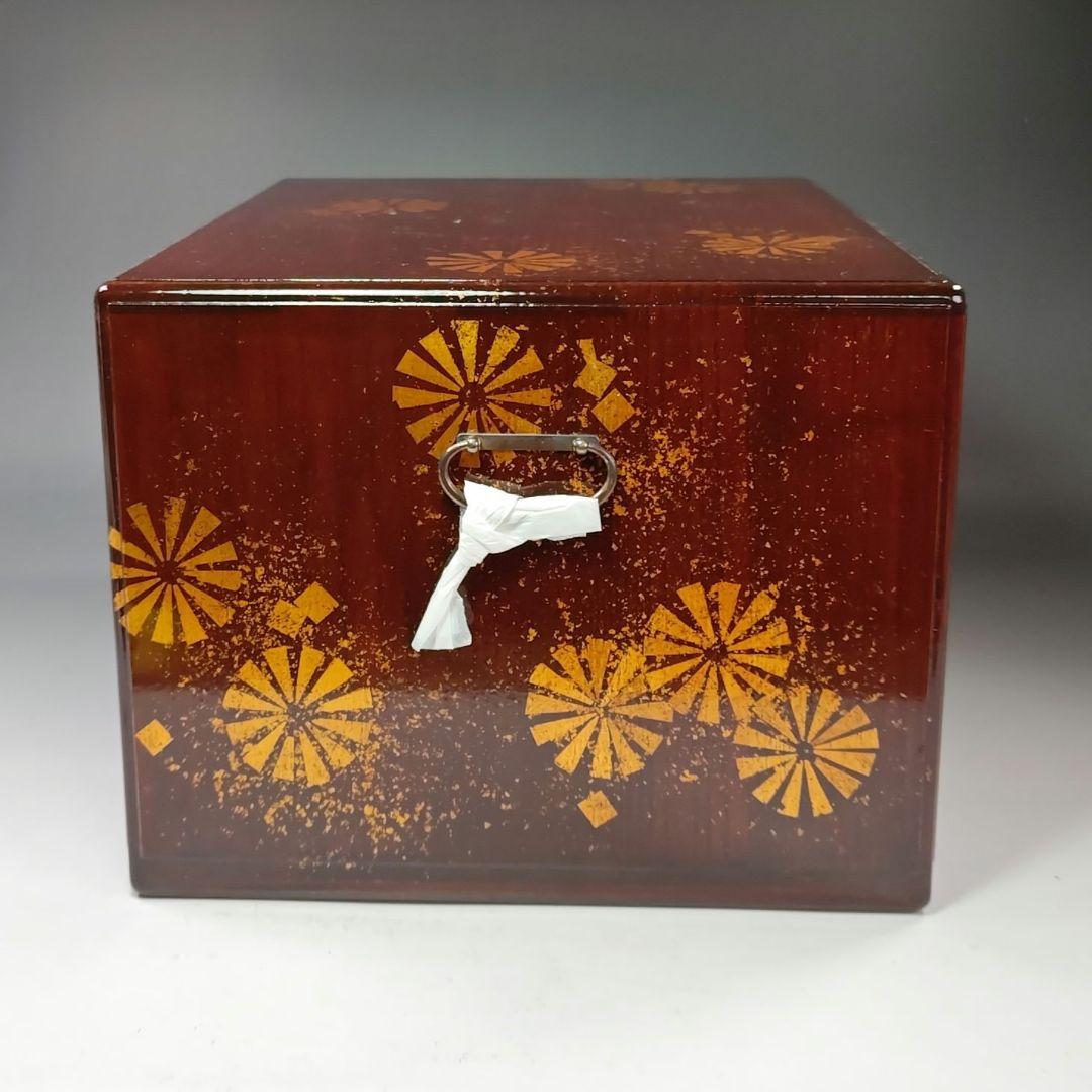 イ628 茶箱『前端雅峰造』『菊蒔絵　茶箱　木箱』茶道具