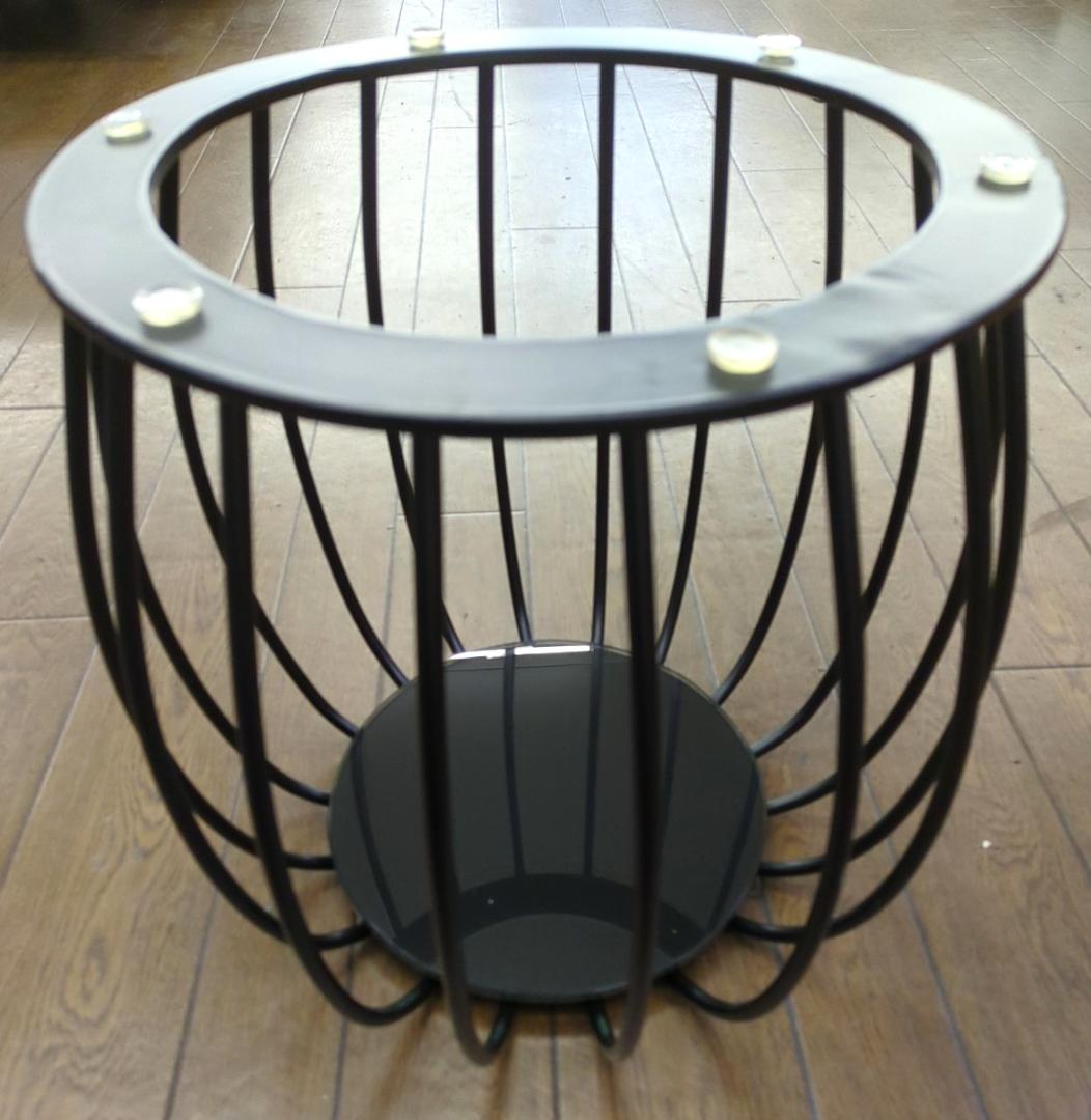 〈即購入可〉ドリームベッド サイドテーブル ガラステーブル ブラック アイアン