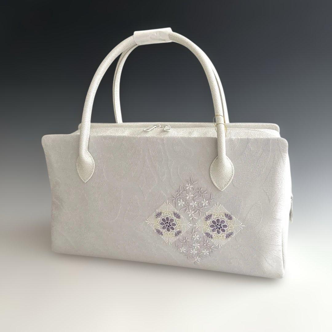 新品未使用 ！！刺繍入り！！京都 西陣 正絹 帯使用 利休バッグ　25121