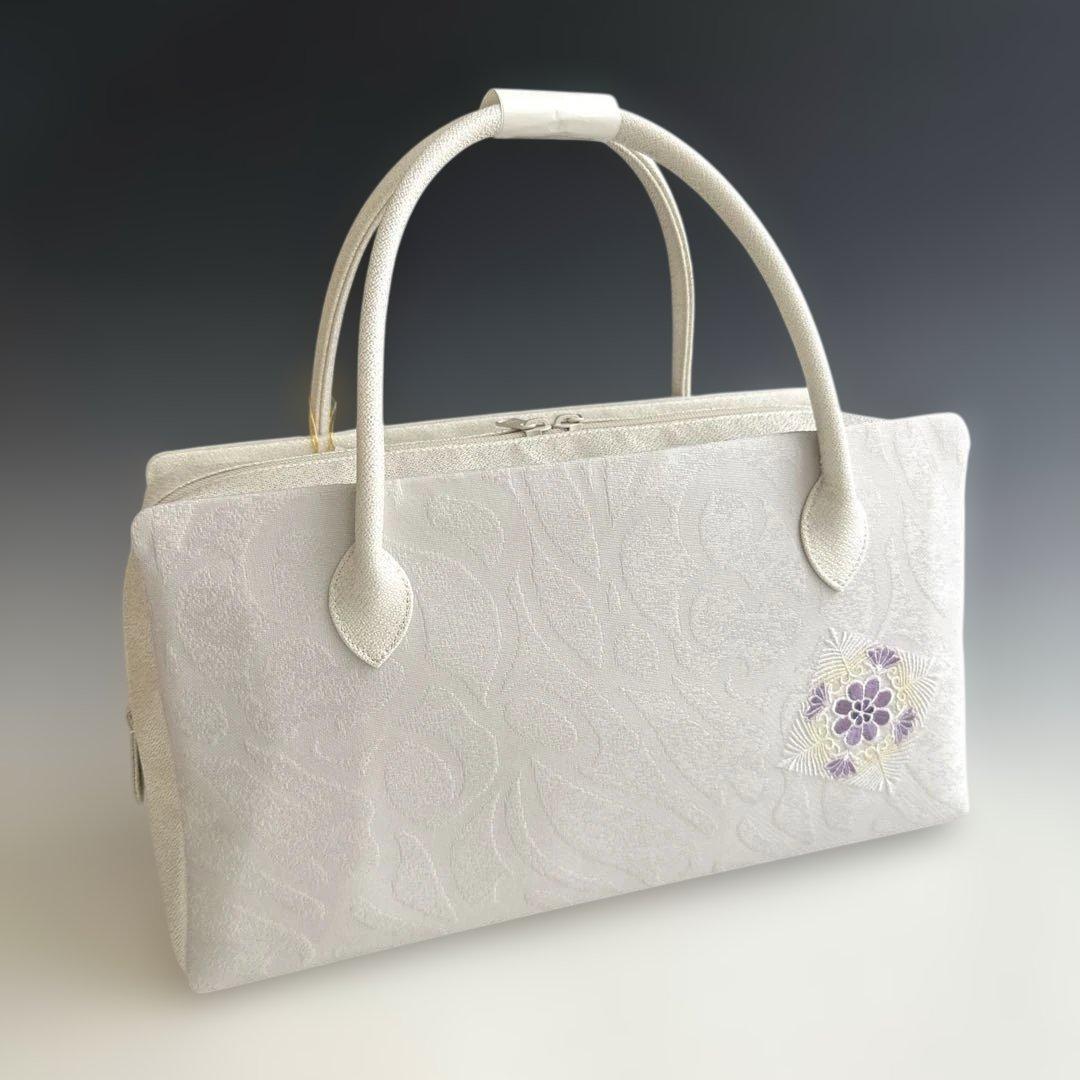 新品未使用 ！！刺繍入り！！京都 西陣 正絹 帯使用 利休バッグ　25121