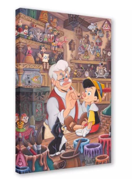 【直筆サイン入り】　【限定商品】ピノキオ ゼペットの工房 キャンバス絵 海外購入