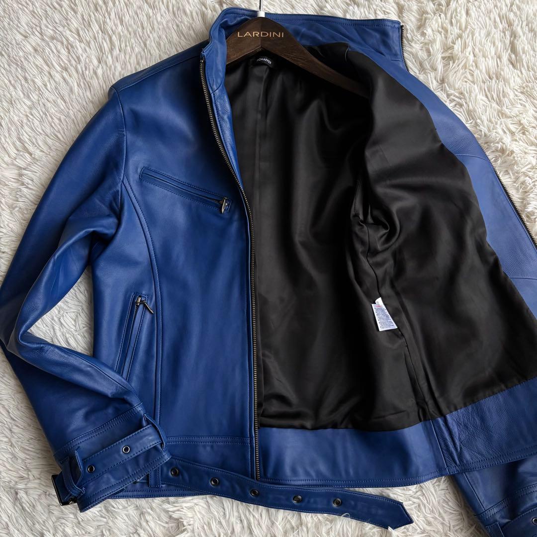 (美品) SCHAFFEN シングル ライダースジャケット ラムレザー ベルト