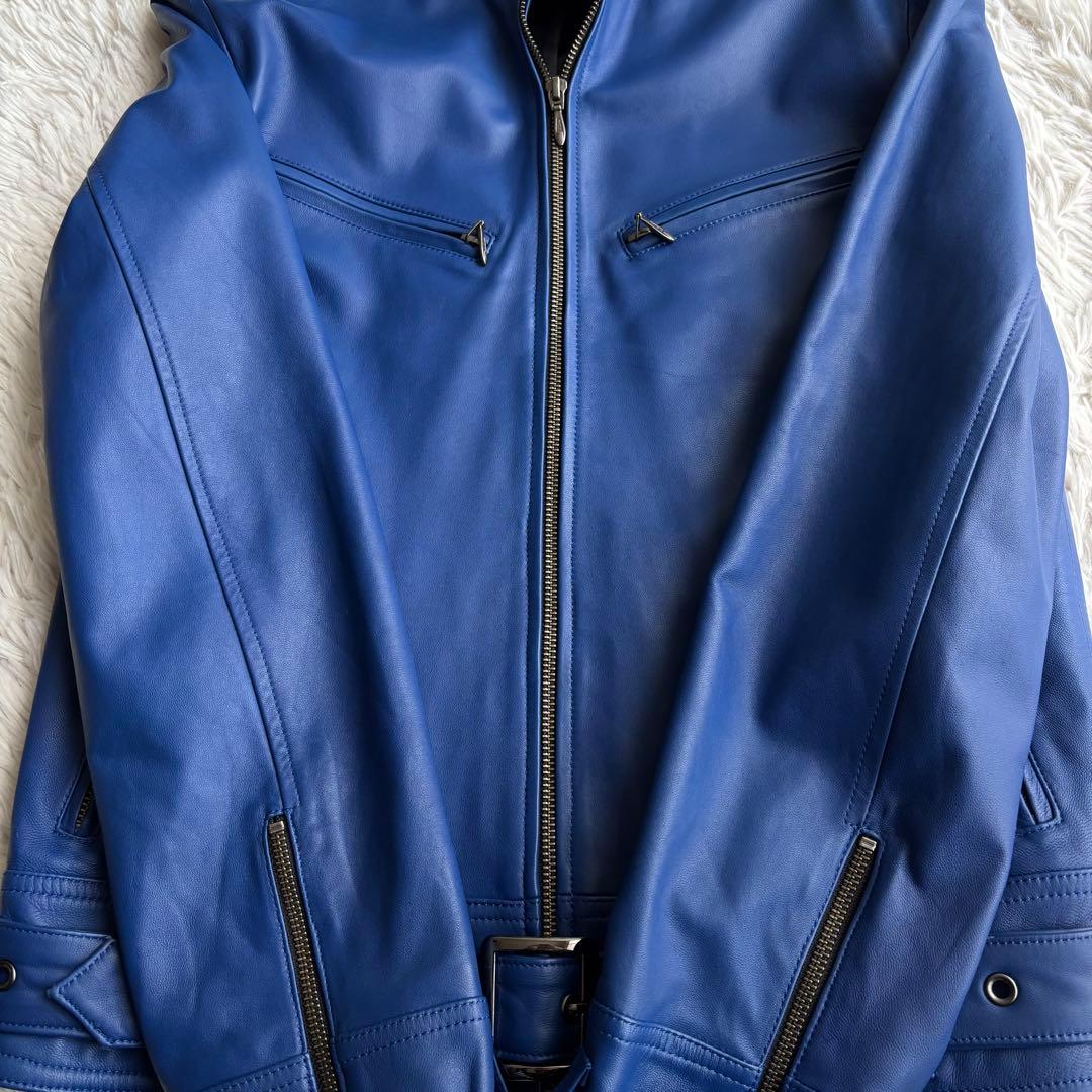 (美品) SCHAFFEN シングル ライダースジャケット ラムレザー ベルト