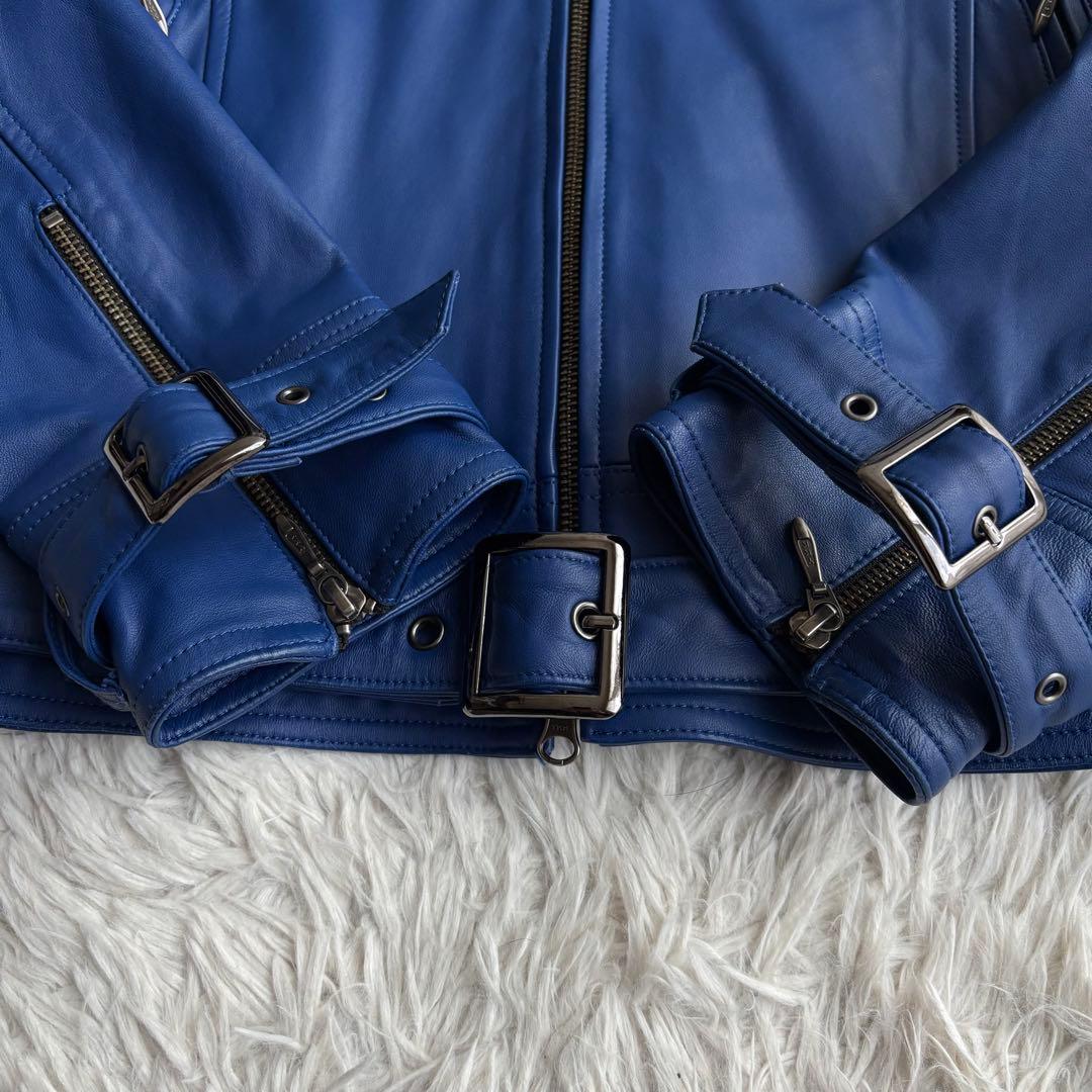 (美品) SCHAFFEN シングル ライダースジャケット ラムレザー ベルト