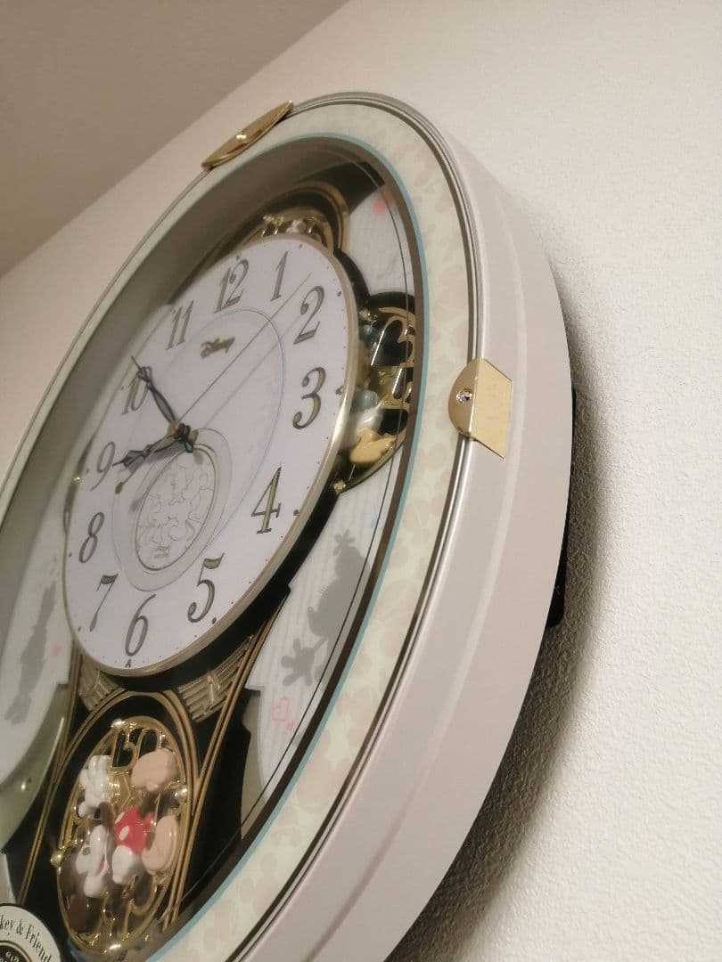 美品　ディズニー　電波　からくり時計　リズム　M509 ミッキー&フレンズ