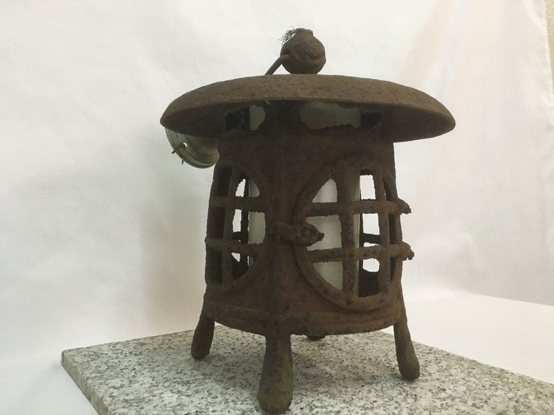 古民具 錆あり 吊り灯ろう 吊り灯籠 燈籠 鉄製 ヴィンテージ アンティーク