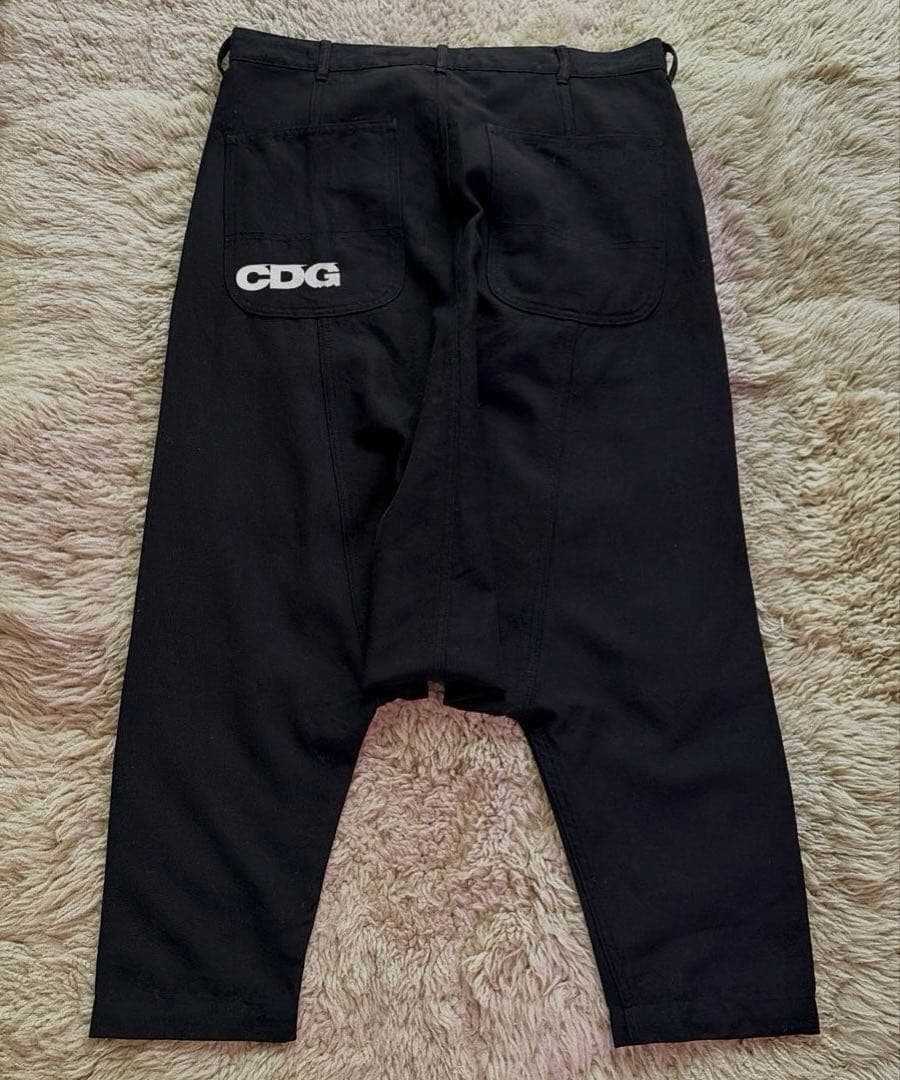 COMME des GARCONS ロゴ サルエルパンツ ウール ブラック