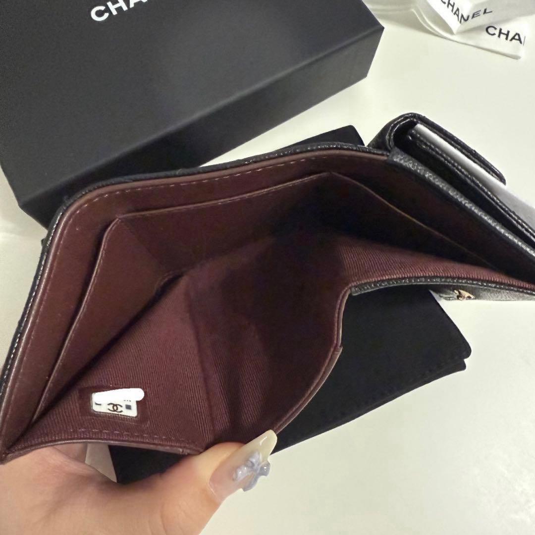 CHANEL クラシック 三つ折りミニ財布 ブラック