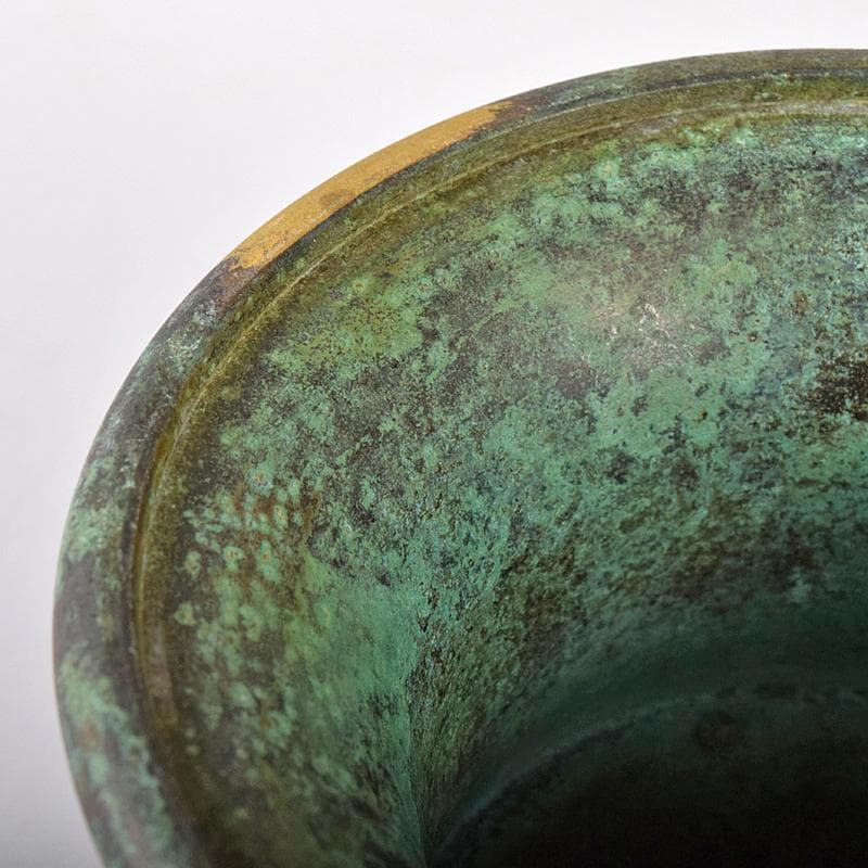 平安　秦蔵六造　塗金銅香炉　「瑞雲」　共箱　G　R8430