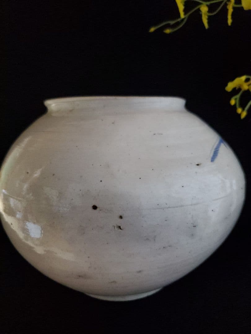 【李朝特集出品】李朝青華白磁壺- 李朝19世紀