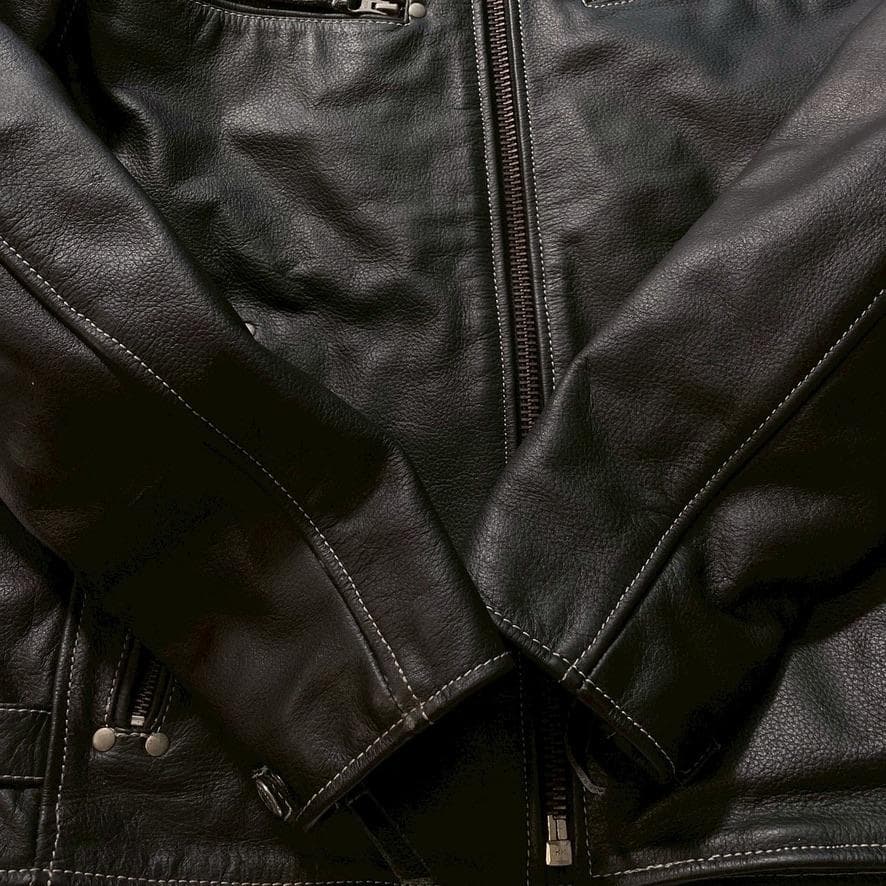 【なかじん】MOTO FIELD ライダースジャケット L レザー 黒