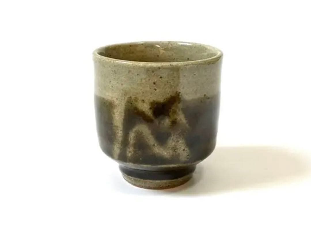 骨董　益子焼　濱田庄司　浜田庄司　？　民芸　民藝　鉄釉　指描　湯呑　コップ