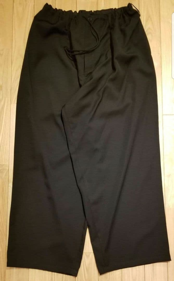 新品同様　ヨウジヤマモトプールオム　21ss　ウールギャバ　紐ワイドパンツ