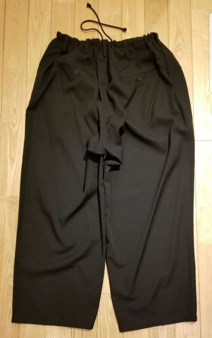 新品同様　ヨウジヤマモトプールオム　21ss　ウールギャバ　紐ワイドパンツ