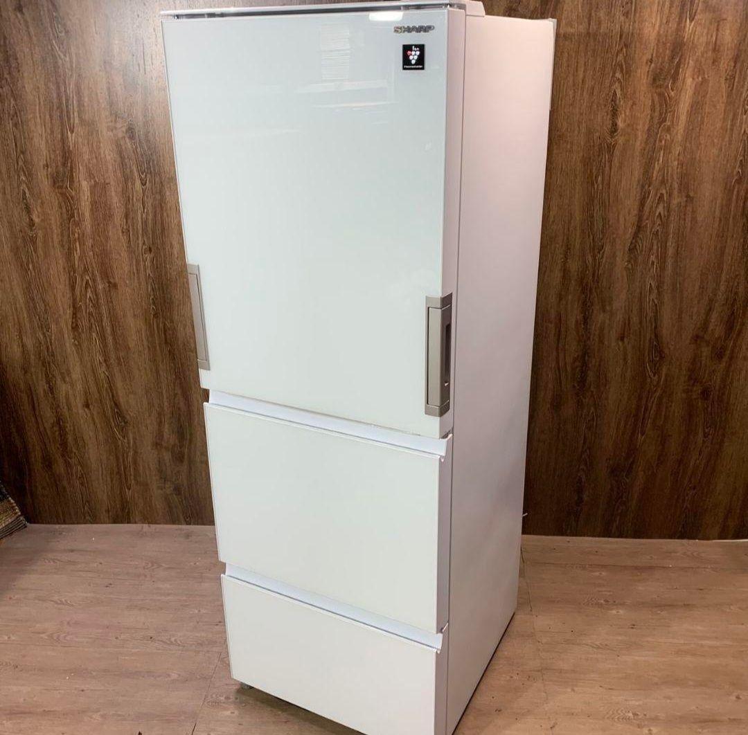 G032R\" SHARP 350L 両開き 冷蔵庫 SJ-GW35G-W