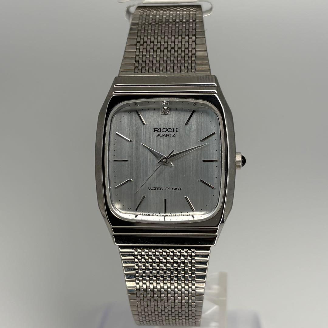 デッドストック品 RICOH リコー クォーツ腕時計 カットガラス 電池交換済