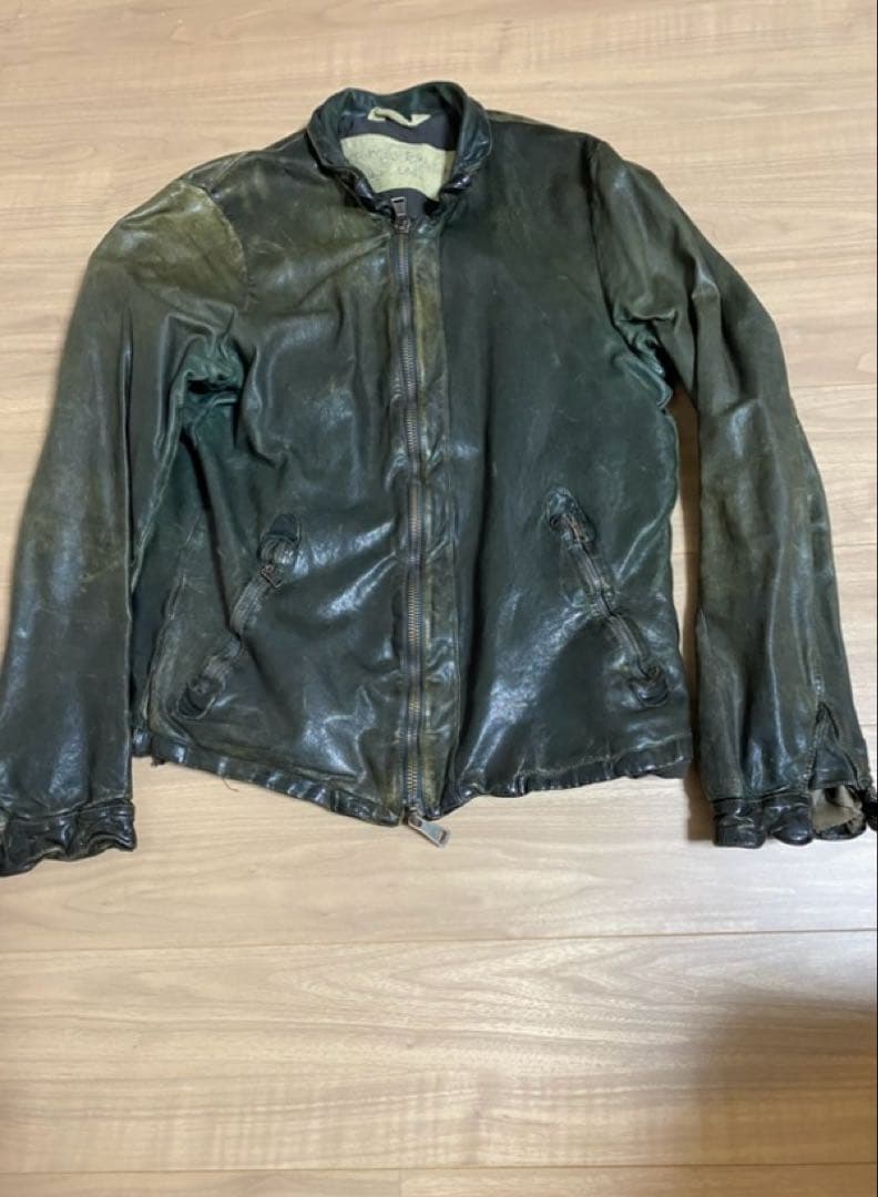 訳あり定価17万　giorgio brato レザージャケット カーキブラウン