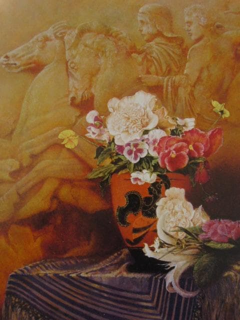 斎藤國靖、【エトルスク】、希少な額装用画集より、新品額装付、状態良好