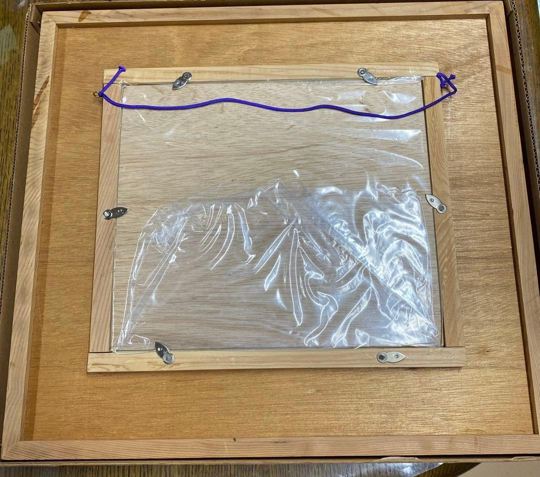 銘木！屋久杉　額縁　鶴と松　美術品　未使用だけど、長期自宅保管