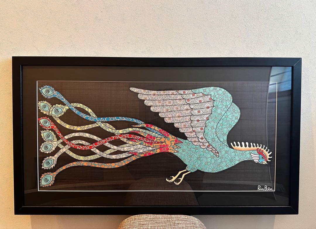 【希少品】開運 アート RinBen リンベン 鳳凰 額縁付き スピリチュアル