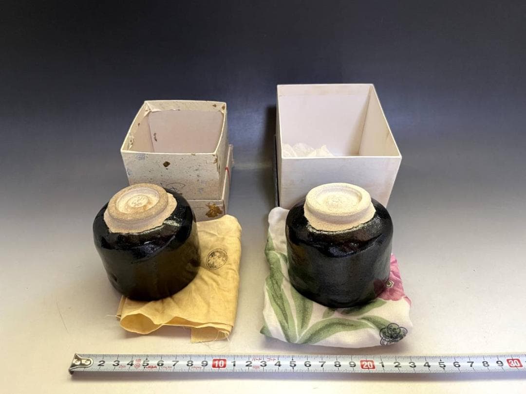 茶碗■黒楽 和楽 小茶碗 京焼 黒釉 小さい抹茶碗 お茶道具 時代物 骨董品■